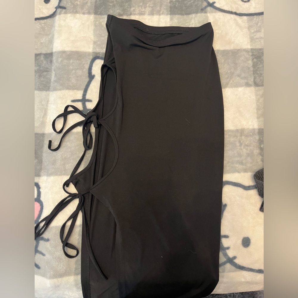 SHEIN Classic Black side ties pencil skirt